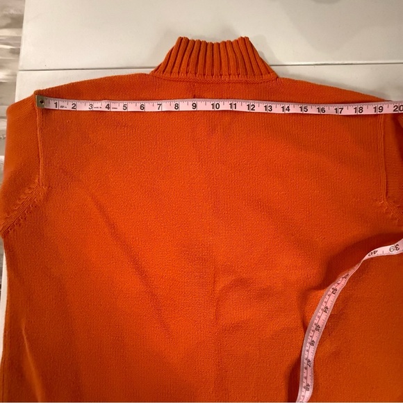 Lauren Ralph Lauren 1/4-zip Sweater Orange Cotton Ribbed 90’s Women’s Size Large - Picture 10 of 13